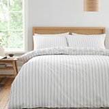Bianca Siva pamučna posteljina za bračni krevet 200x200 cm Ashford Stripe – | shoptok.hr