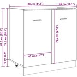 vidaXL Donji ormarić za sudoper staro drvo 80x46x81,5 cm Cijene