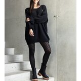  Black long oversized sweater with ruched sleeves Najeta | Shoptok.si