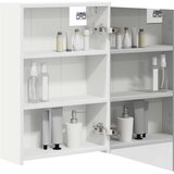  Kopalniška ogledalna omara s polico Bela 43 x 16 x 62.5 cm, (5000233115) | Shoptok.si