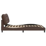  Posteljni okvir z vzglavjem rjav 140x190 cm umetno usnje, (21088921) | Shoptok.si