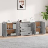  Komoda 3 kom siva boja betona od konstruiranog drva | shoptok.hr