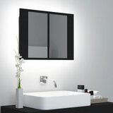 Furnova LED kopalniška omarica z ogledalom črna 60x12x45 cm akril, (21947056) Cene