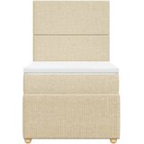  Krevet s oprugama i madracem krem 90 x 200 cm od tkanine | shoptok.hr