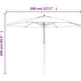  Vrtni suncobran s drvenim stupom boja pijeska 299 x 240 cm | shoptok.hr