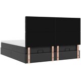 vidaXL Otomanski posteljni okvir z vzmetnicami črn 160x200cm um. usnje | Shoptok.si