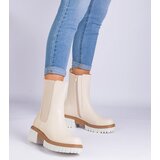Gemre Beige ankle boots made of eco-leather Tantala | Shoptok.si