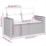 vidaXL Vrtna garnitura - 5-dijelni set vrtnih sofa od poliratana s jastucima crni - Crna 1 | shoptok.hr