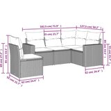  5-dijelni vrtni set sofa s jastucima bež od poliratana | shoptok.hr