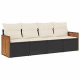  The Living Store Vrtna sedežna garnitura 4-delna z blazinami črna poli ratan - Vrtna Sedežna Garniture, (21443226) | Shoptok.si