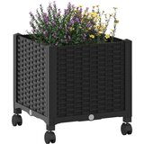  Vrtni saksija s kotačima Crna 40 x 40 x 44 cm PP - Crna 40 x 40 x 38 cm s kotačima | shoptok.hr