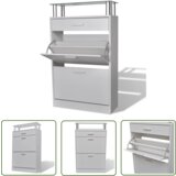 The Living Store Omarica za čevlje s predalom in stekleno polico les bele barve - Omarica Za Čevlje, (21744633) | Shoptok.si