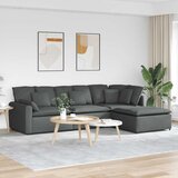  Modularna sofa s podnožjem i jastucima, tkanina, tamno siva Cijene