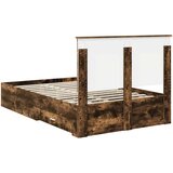  Okvir za krevet s uzglavljem Dimljeni hrast 120 x 200 cm | shoptok.hr