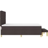  Krevet s box springom s madracem i klupom tamnosmeđa 140x190 cm tkanina | shoptok.hr