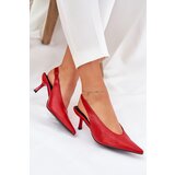 Boto High Heels With Open Heel Eco Leather Red Aricandia | shoptok.hr
