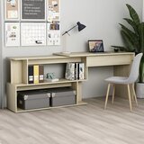  Kutni radni stol boja hrasta 200x50x76 cm od konstruiranog drva | shoptok.hr