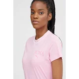 Puma Bombažna kratka majica SQUAD ženska, roza barva, 677897