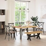  Klupa za blagovanje NOAIN 120 x 41 x 45 cm Masivna borovina - X oblik 120 cm Prirodna Cijene