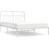  Metalni okvir za krevet s uzglavljem bijeli 140 x 190 cm | shoptok.hr