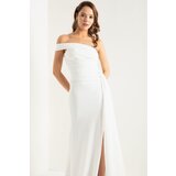 Lafaba Women's White One-Shoulder Stone Long Evening Dress | shoptok.hr
