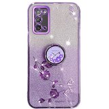 INORCO Ovitek za telefon z bleščečim cvetličnim vzorcem za Samsung Galaxy Note20/Note20 5G Ring Kickstand Gradient TPU Cover, (22036111) Cene