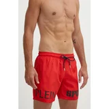 Plein Sport Kopalne kratke hlače rdeča barva, PS24MBM01