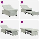 SOFA Krevet 3-u-1 Izvlačenje Svjetlosiva Baršun | shoptok.hr