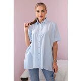 Kesi Short-sleeved cotton shirt blue Cijene