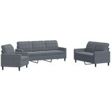 vidaXL 3-dijelni set sofa s jastucima tamnosivi baršunasti | shoptok.hr