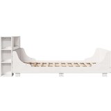  Posteljni okvir brez vzmetnice bel 150x200 cm trdna borovina | Shoptok.si