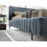 ELTAP Plavi tapecirani bračni krevet s prostorom za odlaganje s podnicom 140x200 cm Plissa – | shoptok.hr
