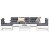  6-dijelni set vrtnih sofa bijeli od masivne borovine | Eponuda.ba