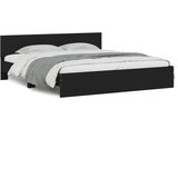 Furnova Posteljni okvir z vzglavjem črn 200x200 cm, (21937663) | Shoptok.si