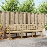  Set vanjskih sofa s jastukom 3 pcs Bijela i bež | shoptok.hr