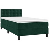  box spring s madracem LED tamnozeleni 90x190 cm baršun | shoptok.hr