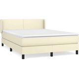  Boxspring - Krevet s oprugama i madracem krem 140 x 190 cm od umjetne kože - Krema 140 x 190 cm Gladak dizajn | shoptok.hr
