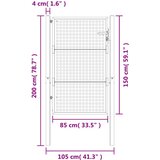 vidaXL Vrtna vrata antracitna 105x200 cm jeklo | Shoptok.si