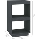 vidaXL knjižna omara siva 40x35x71 cm trdna borovina | Shoptok.si