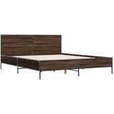  Okvir za krevet smeđi hrast 135x190cm konstruirano drvo i metal | shoptok.hr