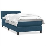 Box spring krevet s madracem tamnoplavi 80x220 cm baršunasti | shoptok.hr