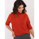 Fashionhunters Dark orange turtleneck with cuffs