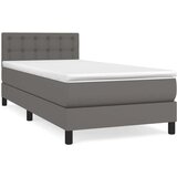  S oprugama i madracem sivi 80 x 200 cm od umjetne kože | shoptok.hr