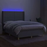 Box spring s madracem LED svjetlosivi 140x190 cm tkanina | shoptok.hr