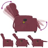  Električni masažni naslonjač od tkanine crvena boja vina | shoptok.hr