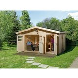 WEKA Vrtna hiška Palermo (Zunanje dimenzije vključno s strešnim previsom (Š x G): 460 x 320 cm, Les, Rjava, 9,4 m²) Cene