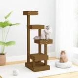 vidaXL Mačje drevo medeno rjavo 45,5x49x103 cm trdna borovina | Shoptok.si