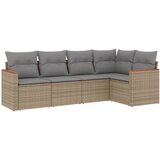  5-dijelni set vrtnih sofa s jastucima bež od poliratana | shoptok.hr