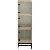  Visoka komoda sa staklenim vratima boja hrasta 35 x 37 x 120 cm | shoptok.hr