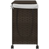  Košara za rublje s kotačima tamnosmeđa 60x35x60,5 cm od ratana | shoptok.hr